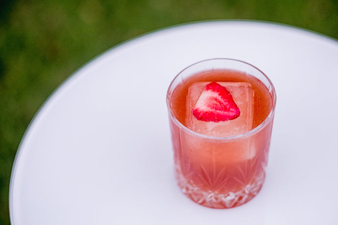 Strawberry + Basil + Peppercorn Shrub Cocktail